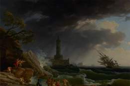 a storm on a mediterranean coast by claude vernet
